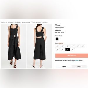 Vince jumpsuit with tortoise shell belt